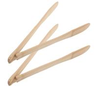 Sosoport 2pcs Ergonomic Bamboo Garden Tongs for Cactus and Succulent Transplanting with Long Dual-arm Structure, Non-Slip Grip, Root Safe Design for Balcony Gardening and Indoor Plant Care