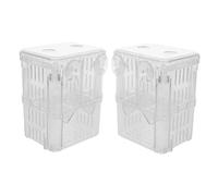 Sosoport 2pcs Floating Fish Breeding Box with Suction Cups Portable Aquarium Hatchery Incubator for Guppy Betta Clownfish Lightweight Reusable Isolation Separator for Small Tanks