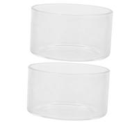 Sosoport 2pcs Glass Cylinder Plant Pot Terrarium for and Miniature Landscapes for Home Office Decoration Diameter Height