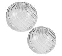 Sosoport 2pcs Glass Globe Lamp Shades with Rotating Bubble Design Modern Pendant Light Covers for Ceiling Fixtures Spherical Lampshade Replacement