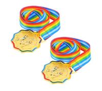 Sosoport 2pcs Gold Medals for Ice Skating Achievement Awards with Neck Ribbons Winter Sports Design for Preschool and Youth Competitions Team Spirit and Roller Skating Events Keepsakes