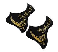 Sosoport 2pcs Guitar Pickguard Sticker Decal for Acoustic Guitar Self Adhesive Bird Design in Gold for Finger Guard Protector