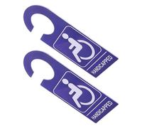 Sosoport 2pcs Handicap Parking Sign Blue Pvc Disability Placard Permit Tag for Car Door Wheelchair Reserved Space Use in Parking Lot