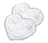 Sosoport 2Pcs Heart Shaped Glass Plates Embossed Rose Design Multi Function Fruit Bowls for Snacks Candy Dessert Serving Transparent Kitchen Dining Tableware