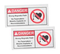 Sosoport 2pcs High Visibility Magnetic Field Warning Decals No Metallic Implants Allowed Safety Signs PP Synthetic Paper for Factories Hospitals Schools Hazardous Zones