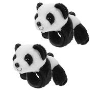 Sosoport 2pcs Kawaii Plush Slap Band Toys Stuffed Animal Panda Slap Bracelets for Boy Girl's Party