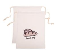 Sosoport 2pcs Linen Drawstring Bread Bags Reusable Food Storage Pouches for Homemade Bread and Elegant and Croissants Food Packing