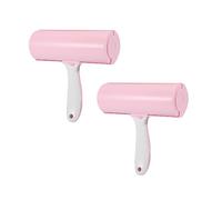 Sosoport 2pcs Lint Roller with Cover Sticky Picker for Pet Hair Lint and Dust Clothes Furniture and Car Interiors Pink