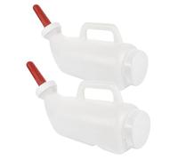 Sosoport 2pcs Livestock Feeding Bottles with Handle and Reusable Silicone Nipple Extended Spout Milk Feeder for Goats Cows and Animal Feeding Kit with Smooth Edges and