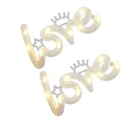 Sosoport 2pcs Love LED Letters Lamp Decorative Light Night Lamp Romantic Scene Layout Prop for Valentine's Day Wedding Engagement Home Party