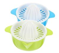 Sosoport 2Pcs Manual Fruit Juicers Portable Citrus Squeezers with Built in Buckle and Liquid Guide Mouth Easy to Use Labor Saving Hand Press for Orange Lemon Juicing at Home Random Color