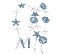 Sosoport 2pcs Mediterranean Style Hanging Ornaments Wall Decor Star Fish and Shell Coastal Beach Decor for Home Office Nursery