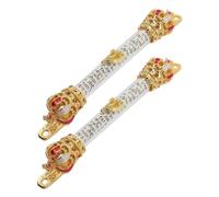 Sosoport 2pcs Metal Mezuzah with Crown Design Hebrew Blessing Scroll Door Decoration for Jewish Hannukah and Housewarming Inspiring Religious Present with Jerusalem Craftsmanship
