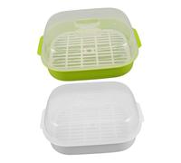 Sosoport 2pcs Microwave Steamer for Vegetables with Clear Lid and Handle Food-grade High Temperature Resistant Freezer Storage Bin Nonstick Dishwasher Safe Asian Food Cooker for Healthy