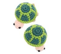 Sosoport 2PCS Mini Crochet Turtle Dolls Soft Knitted Stuffed Animal Emotional Cheer Companions Decorative Desk Ornaments Positive Encouragement Gifts for Birthday Christmas