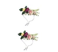 Sosoport 2pcs Natural Wreath Dog Collar Head Band for Pet Dog Cats Wedding Tuxedo Dress up