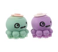 Sosoport 2pcs Pet Bath Brush Dog Bathing Shampoo Brush Silica Gel