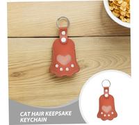 Sosoport 2pcs Pet Hair Keepsake Keychain Pet Lost Hair Keychain Light Brown