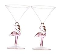 Sosoport 2Pcs Pink Flamingo Wine Glasses Stylish Cocktail Cups for Parties Bars Weddings Elegant Glassware for Red Wine Whiskey Brandy