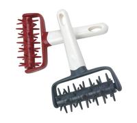 Sosoport 2pcs Pizza Dough Docker Pastry Needle Wheel Roller Baking Tool with Handle for Easy Crust Preparation and Blister Prevention in Pizzerias and Bakeries