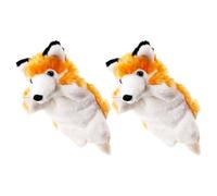 Sosoport 2pcs Plush Fox Hand Puppets for Soft Animal with Movable Mouths for Storytelling Role Play for Imaginative Play and Teaching for Boys