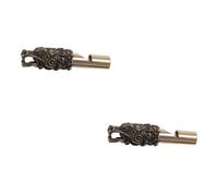 Sosoport 2pcs Portable Brass Whistle Keychain for Outdoor Activities Camping Whistle Animal Design Great for Hiking Survival and Training