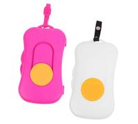 Sosoport 2pcs Portable Outdoor Wipes Dispenser with Silicone Button Refillable Wet Tissue Holder for Travel Diaper Bags Lightweight Compact Wipe Container in Yellow