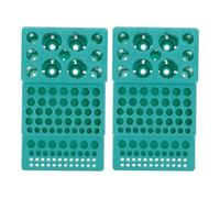 Sosoport 2pcs Portable Plastic Test Tube Rack with Stable Trapezoidal Design and Multi-slots, for Laboratory Use and Centrifuging, Green Chemistry Tube Holder for Science Experiments