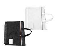 Sosoport 2pcs Portable Poster File Bag Mesh Art Portfolio Bag Handle Zipper Large Capacity Art Storage Tote for Artwork Posters Painting Teaching Material Organizer School Supplies Pouch