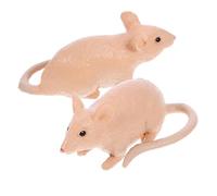 Sosoport 2pcs Realistic Mouse Model Fake Rat Toy for Kids Interactive Prank Prop Halloween Party Decoration