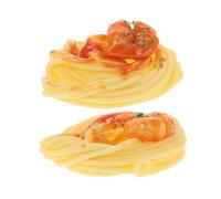 Sosoport 2Pcs Realistic Simulated Spaghetti Models for Restaurant Decor Lifelike Fake Noodles Prop Food for Kitchen Display Photography and Staging Bright Color Pasta Food