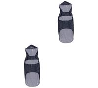 Sosoport 2pcs Reflective Hooded Pet Dog Raincoat Puppy Poncho for Big Dogs Fit Black for Rainy Days and Outdoor Adventures