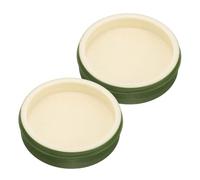 Sosoport 2pcs Reptile Feeding Bowl Bamboo Water Bowl Lizard Turtle Feeder Non-slip Easy to Clean for Small Animals
