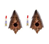 Sosoport 2pcs Resin Bird House Hanging Bird Feeder for Garden Lightweight Easy to Clean Nesting Box for Wildlife Conservation Cozy Home