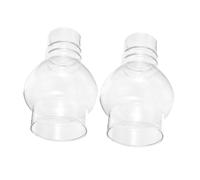 Sosoport 2pcs Round Glass Oil Lamp Chimney Replacement for Large Kerosene Lamp Heads with Elegant Classic Design Suitable for Indoor and Outdoor Use