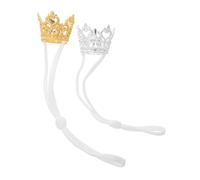 Sosoport 2pcs Royalty Themed Hamster Crowns for Small Animals Lightweight Tiara Headwear for Hamsters Bunnies Guinea Pigs Comfortable Pet Fancy Dress Accessories for Parties and Photo
