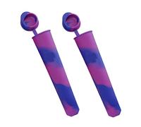 Sosoport 2pcs Silicone DIY Popsicle Molds with Seal Cover Flexible and Leak Ice Making Moulds for Treats Easy Release Manual Ice Cream Tools Summer Snack Maker Blue Purple