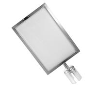 Sosoport 2pcs Silver Stanchion Sign Holder Stand A4 Portrait 17" Barrier Sign Holder for Crowd Control Queue Management Indoor Outdoor