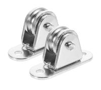 Sosoport 2pcs Single Pulley Block Smooth Wheel Rope Pulley Cable for Ceiling Curtain Swimming Pool Heavy Load Bearing and Direction Changing