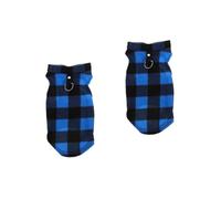 Sosoport 2pcs Small Dog Vest D- Leash Attachment Soft Fleece Lining Warm Pet Clothing Small Dogs Checked Design for Cold