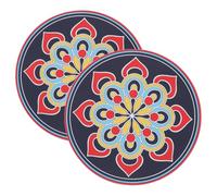 Sosoport 2pcs Sound Bowl Pillow Yoga Mat Decorative Patterns Non-slip Base for Meditation Practice