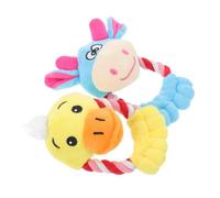 Sosoport 2pcs Squeaky Pet Chewing for Puppies and Kittens Soft Teething Chew for Small and Breeds Interactive Dental Cleaning with Textured Surfaces for Gum Massage and Debris Removal