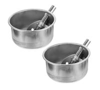 Sosoport 2pcs Stainless Steel Automatic Pig Drinking Water Bowl Livestock Waterer Floating Water Level Farm Animals