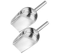 Sosoport 2pcs Stainless Steel Grain Scoop for Home Kitchen Compact and Lightweight Multipurpose Ice and Flour Scoop with Polished Smooth Surface and Easy to Store