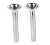 Sosoport 2pcs Stainless Steel Meat Stuffer Funnels for Sausage Grinder Tubes Dishwasher Safe Smooth Interior for Easy Cleaning Sausage Filling Tool Compatible with Various Meat Stuffers
