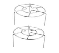 Sosoport 2pcs Stainless Steel Multipurpose Steaming Rack for Kitchen Cooking Rust-resistant Steamer Stand and Household Pot Rack Easy-clean Steaming Shelf for Fish Veggies Crab Tamale