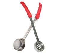 Sosoport 2pcs Stainless Steel Portion Control Serving Spoons for Pizza Sauce Kitchen Flat Bottom Scoop with Long Handle Ladles for Precise Sauce Spreading and Serving