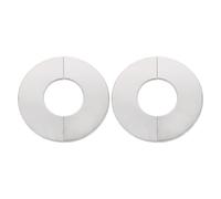 Sosoport 2pcs Stainless Steel Round Pipeline Cover Set, Wall Hole Decorative Water Pipe Escutcheon with Clip-on Cap, Corrosion-Resistant Wall-Mounted Water Accessory for Kitchen and