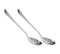 Sosoport 2pcs Stainless Steel Small Slotted Serving Spoons Kitchen Utensils for Cooking Straining and Communal Dining Sturdy Easy Clean Design for Family Dinners Restaurants Banquets