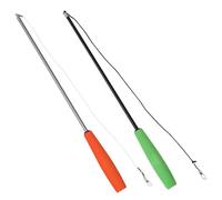 Sosoport 2pcs Telescopic Cat Teaser Wand Interactive Diy Cat Stick Toy for Indoor Three-section Design Black Green Silver Orange to Enhance Playtime and Bonding